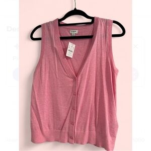 J. Crew Pink Button Down Sleeveless Top